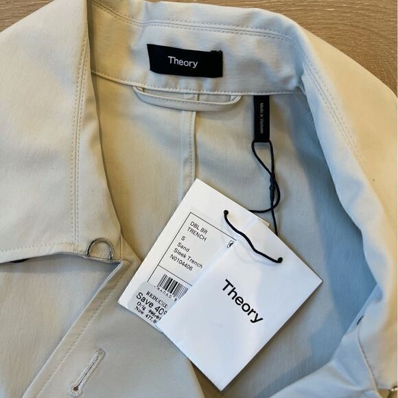 THEORY Double-Breasted Trench Coat in Cotton-Blend - Picture 8 of 11